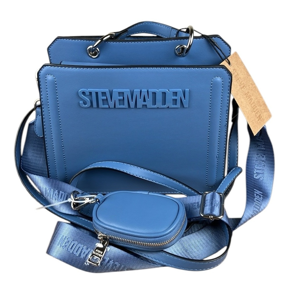 Steve Madden Bevelyn Satchel Blue Purse NWT - Picture 5 of 16